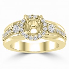 0.45 ct Ladies Round Cut Diamond Semi Mounting Engagement Ring in 14 kt Yellow Gold 0.45 ct Ladies Round Cut Diamond Semi Mounting Engagement Ring in 14 kt Yellow Gold
